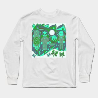 alien soccer match ecopop pattern Long Sleeve T-Shirt